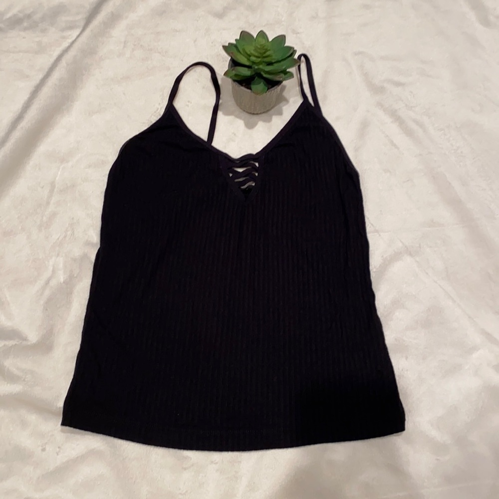 Ribbed black basic tank from Pacsun